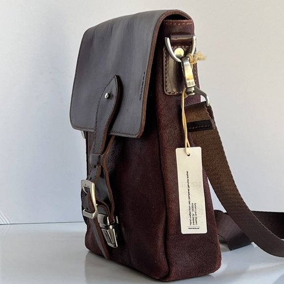 DORSA Leather & Luxury Brown Crossbody Messenger Bag NEW NWT - Picture 6 of 16
